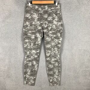Spanx Cargo Pants Women's Large L Stone Wash‎ Camo Stretch Skinny Ankle Utility